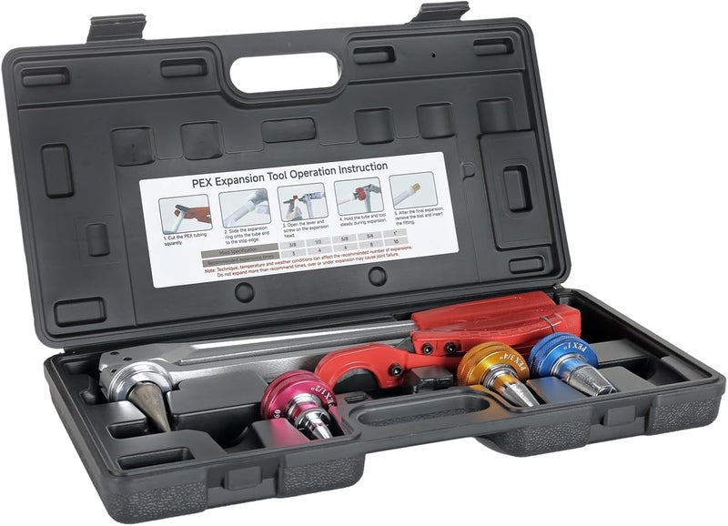 ZUVER Pipe Expansion Tool for PEX Tube, ASTM F1960 Compliant - Featuring 1/2”, 3/4”, 1” Expander Heads and Cutting Plier ProPEX Expander Kit - Image 3
